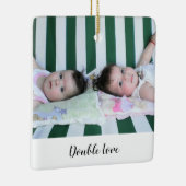 Schattigee One Photo Twins Dubbele Liefde Keramisch Ornament (Rechts)