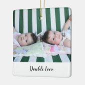 Schattigee One Photo Twins Dubbele Liefde Keramisch Ornament (Links)