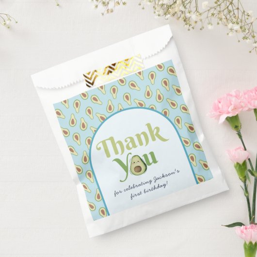 Schattigee Onederful avocado 1e Verjaardag Dank u Bedankzakje (Gezegeld)