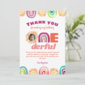 Schattigee ONEderful Rainbow First Birthday Bedankkaart