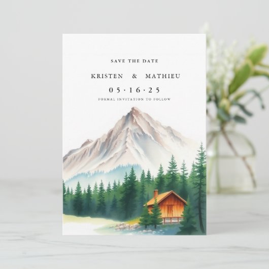 Schattigee online berg save the date (Staand voorkant)