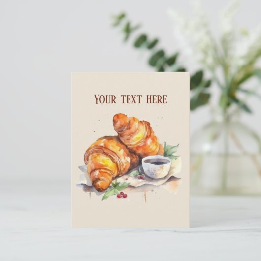 Schattigee ontbijtliefhebbers tekst toevoegen briefkaart (Staand voorkant)