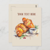 Schattigee ontbijtliefhebbers tekst toevoegen briefkaart (Voorkant / Achterkant)