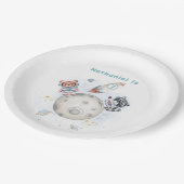 Schattigee ontploffing uit de ruimte thema verjaar papieren bordje (Gekanteld)