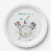 Schattigee ontploffing uit de ruimte thema verjaar papieren bordje (Voorkant)