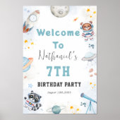 Schattigee ontploffing uit de ruimte thema verjaar poster (Voorkant)