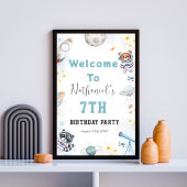 Schattigee ontploffing uit de ruimte thema verjaar poster