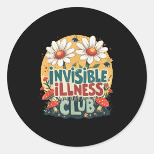 Schattigee Onzichtbare Ziekte Sociale Club ,floral Ronde Sticker