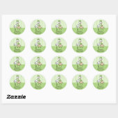 Schattigee ooievaar Baby Neutraal Baby shower Ronde Sticker (Vel)