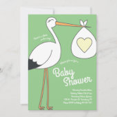 Schattigee ooievaar Baby shower mod geslachtsneutr Kaart (Voorkant)