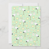 Schattigee ooievaar Baby shower mod geslachtsneutr Kaart (Achterkant)