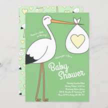 Schattigee ooievaar Baby shower mod geslachtsneutr