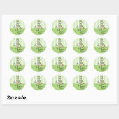Schattigee ooievaar dank u neutraal Baby shower Ronde Sticker (Vel)