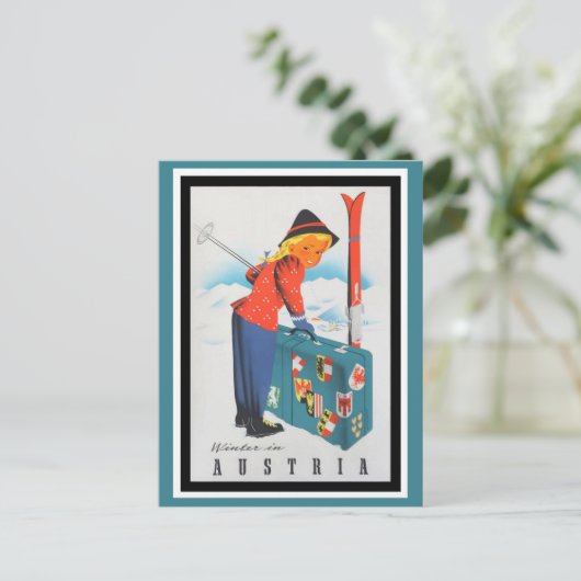 Schattigee  Oostenrijk Alpen Bergen Ski Reizen Briefkaart (Staand voorkant)