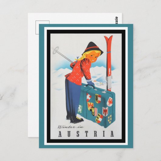 Schattigee  Oostenrijk Alpen Bergen Ski Reizen Briefkaart (Voorkant / Achterkant)