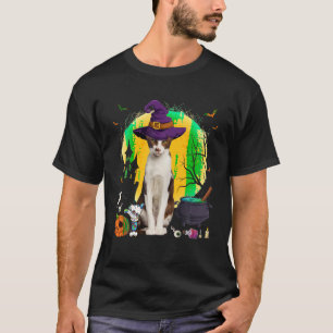 Schattigee oosterse korthaar heks pompoen hallowee t-shirt