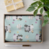 Schattigee oosterse panda's patroon op groen tissuepapier (Geschenk)