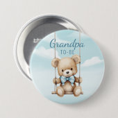 Schattigee opa om teddybeer Baby shower Button te  (Voorkant /achterkant)