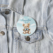 Schattigee opa om teddybeer Baby shower Button te  (In situ)