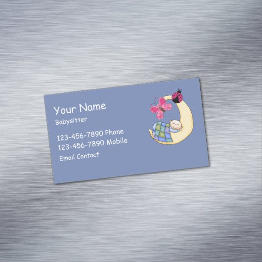 Schattigee oppas magnetisch visitekaartje (Voorbeeld)