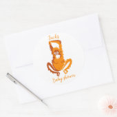 Schattigee ORANG-OETAN - Dier - Baby shower - Pers Ronde Sticker (Envelop)
