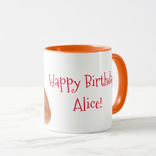 Schattigee orang-oetan verjaardag gepersonaliseerd mok (Voorkant rechts)