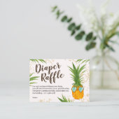 Schattigee oranje ananas waterverf luierverloting informatiekaartje (Staand voorkant)