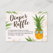 Schattigee oranje ananas waterverf luierverloting informatiekaartje (Voorkant)