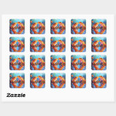 Schattigee Oranje aquarel kikkers stickers (Vel)