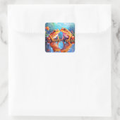 Schattigee Oranje aquarel kikkers stickers (Tas)