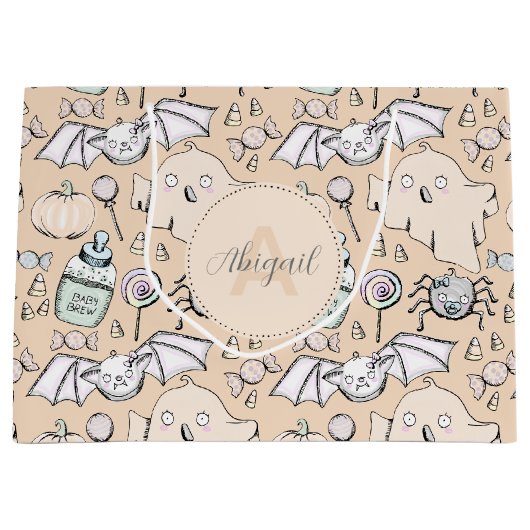 Schattigee Oranje Baby Halloween Pumpkins, Bats & Groot Cadeauzakje (Voorkant)