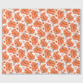 Schattigee Oranje Betta Vis en Polka Dots Cadeaupapier (Vlak)