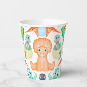 Schattigee Oranje & Blue Boys Verjaardag Dinosauru Papieren Bekers (Links)