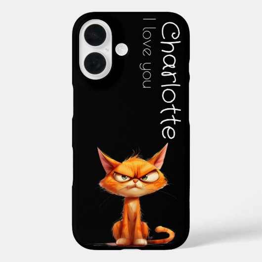 Schattigee oranje Boze cartoon Kattennaam Case-Mate iPhone Case (Achterkant)