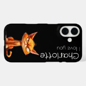 Schattigee oranje Boze cartoon Kattennaam Case-Mate iPhone Case (Achterkant (horizontaal))