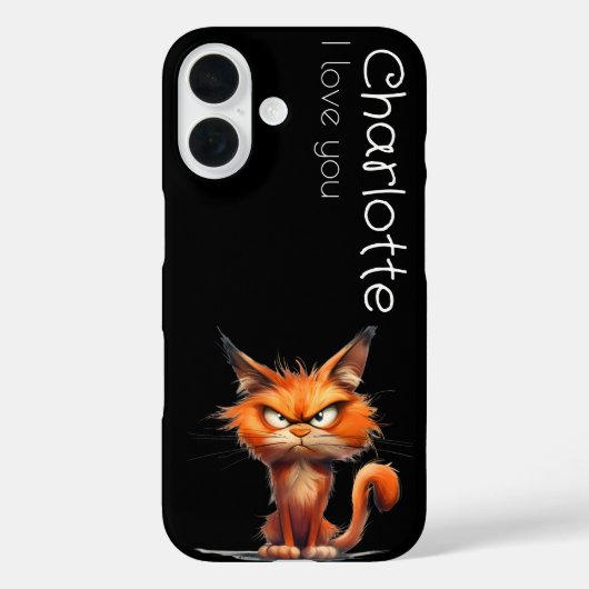 Schattigee oranje Boze cartoon Kattennaam Case-Mate iPhone Case (Achterkant)