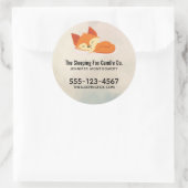 Schattigee Oranje Cartoon Fox Sleeping Business Ronde Sticker (Tas)