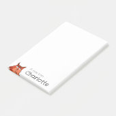 Schattigee oranje cartoon kattennaam post-it® notes (Schuin)