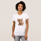 Schattigee Oranje Cartoon Kitten T-shirt (Voorkant volledig)