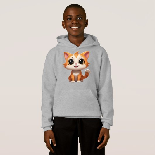 Schattigee Oranje Cat Cartoon Style Character-8973 (Voorkant volledig)