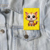 Schattigee Oranje Cat Cartoon Style Character-8973 Button (Insitu)