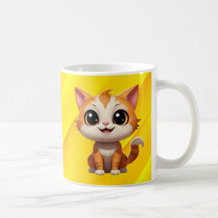 Schattigee Oranje Cat Cartoon Style Character-8973 Koffiemok