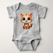 Schattigee Oranje Cat Cartoon Style Character-8973 Romper (Voorkant)