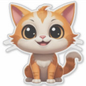 Schattigee Oranje Cat Cartoon Style Character-8973 Sticker (Voorkant)
