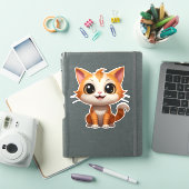 Schattigee Oranje Cat Cartoon Style Character-8973 Sticker (iPad Cover)
