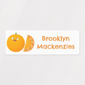 Schattigee oranje citrusvruchten cartoon gepersona labels (Design 1)