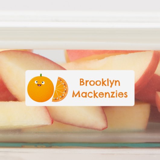Schattigee oranje citrusvruchten cartoon gepersona labels (Aangebracht)