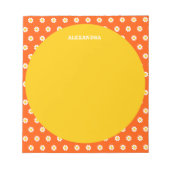 Schattigee Oranje Daisy Vrijgezellenfeest Geperson Notitieblok (Voorkant)
