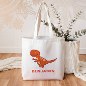 Schattigee Oranje Dinosaurus Kinder Tote Bag