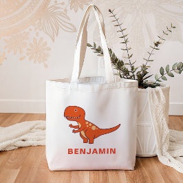 Schattigee Oranje Dinosaurus Kinder Tote Bag